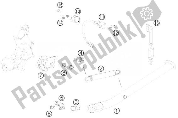 All parts for the Side / Center Stand of the KTM 690 Enduro R USA 2013