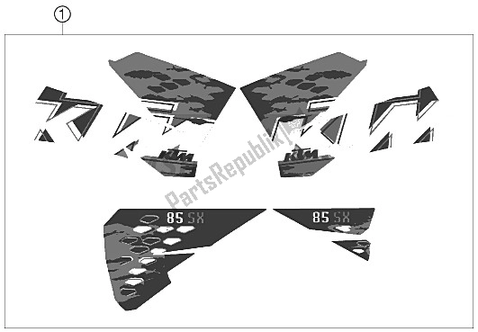 Wszystkie części do Kalkomania KTM 85 SX 17 14 Europe 2008