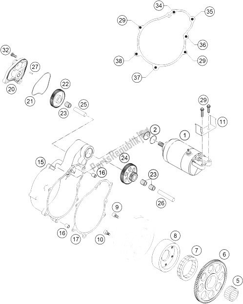 All parts for the Electric Starter 660 Rallye of the KTM 450 Rallye Factory Repl Europe 2005