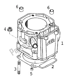 Tutte le parti per il Cilindro 400/620 Rxc-e '98 del KTM 400 EGS E 11 LT Orange Europe 1997