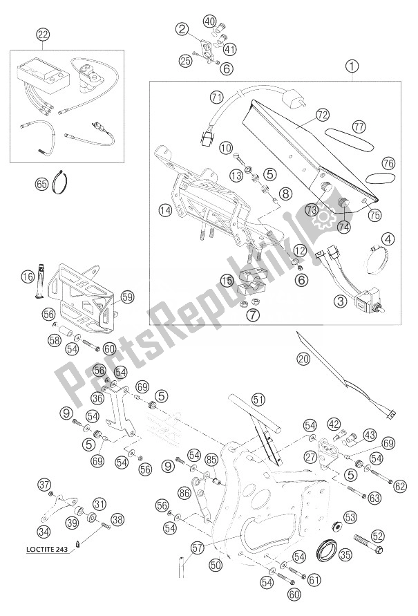 All parts for the Controls, Attaching Parts of the KTM 660 Rallye Factory Repl Europe 2004