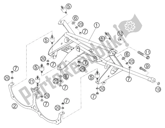 Todas las partes para Portador De Cabina de KTM 640 Adventure USA 2007