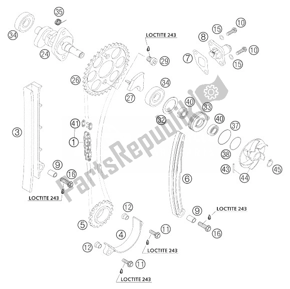 Tutte le parti per il Timing Drive 400 Exc Racing del KTM 400 EXC Racing Europe 2004