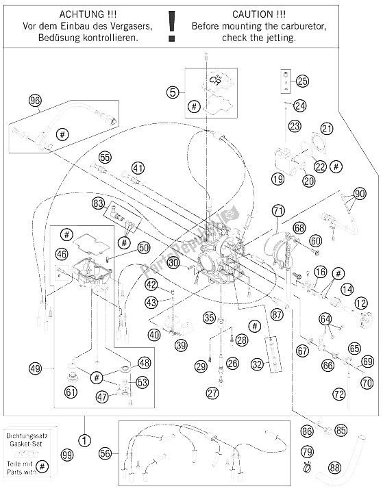 Tutte le parti per il Carburatore del KTM 525 XC ATV Europe 2012