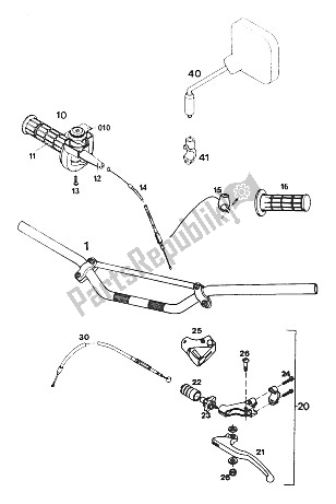 Todas as partes de Guiador, Instrumentos 125-300 do KTM 125 E XC USA 1994