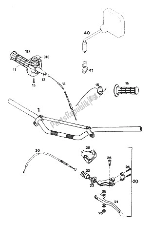 Alle onderdelen voor de Stuur, Instrumenten 125-300 van de KTM 250 E XC Europe 1994