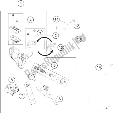 Todas las partes para Cilindro De Freno De Mano Trasero de KTM Freeride E SM Europe 0 2015