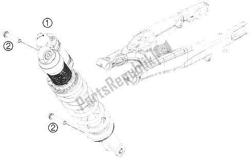 All parts for the Shock Absorber of the KTM 250 EXC F Australia 2015