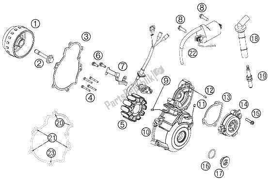 Todas las partes para Sistema De Encendido de KTM 350 SX F Cairoli Replica 11 Europe 2011