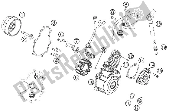 Alle onderdelen voor de Ontbrandingssysteem van de KTM 350 SX F Europe 2011