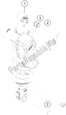 All parts for the Shock Absorber of the KTM 1190 Adventure ABS OR CKD 15 Brazil 2015