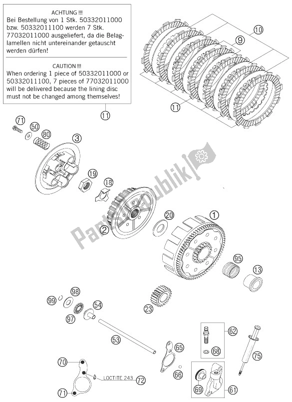 Tutte le parti per il Frizione del KTM 200 XC USA 2007