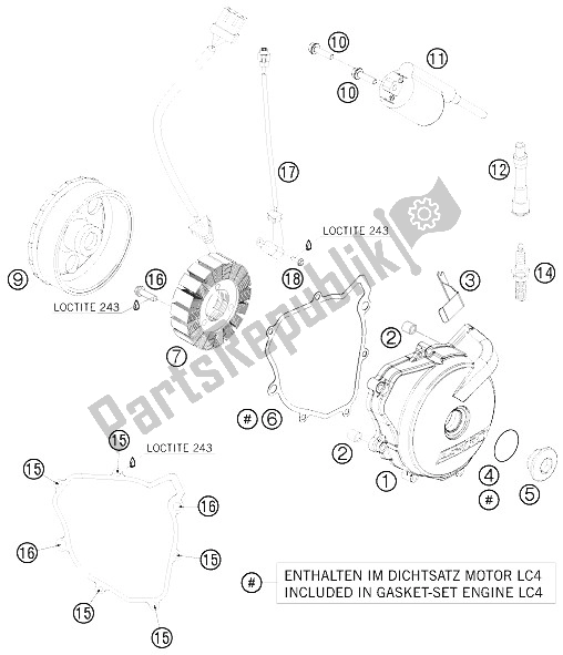 Tutte le parti per il Sistema Di Accensione del KTM 690 Duke White USA 2009