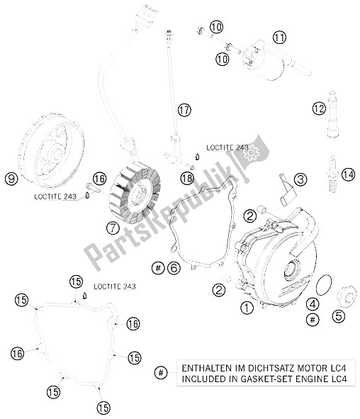 Todas las partes para Sistema De Encendido de KTM 690 Enduro R 09 Australia United Kingdom 2009