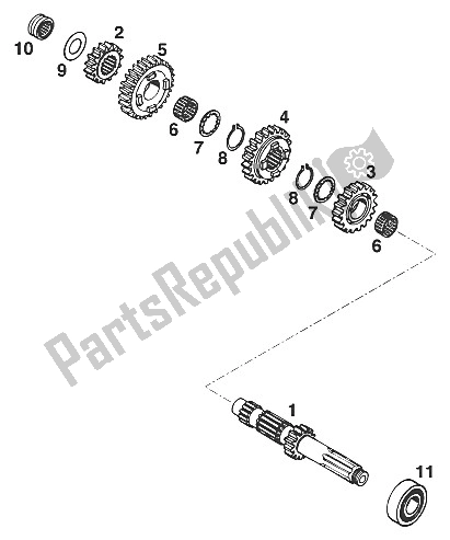 All parts for the Gearbox I Lc4 '97 of the KTM 400 Super Comp WP 14 KW France 1997