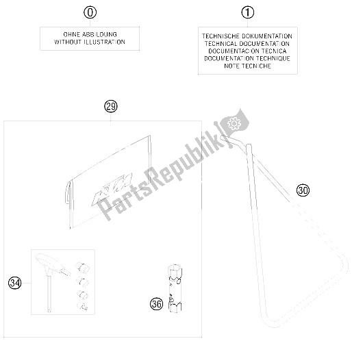 Tutte le parti per il Kit Accessori del KTM 65 SX Europe 6003H6 2008