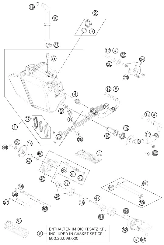 All parts for the Lubricating System of the KTM 990 Supermoto R Europe 2011