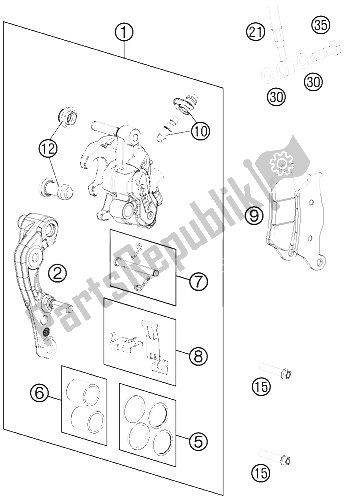 All parts for the Brake Caliper Front of the KTM 125 SX USA 2016