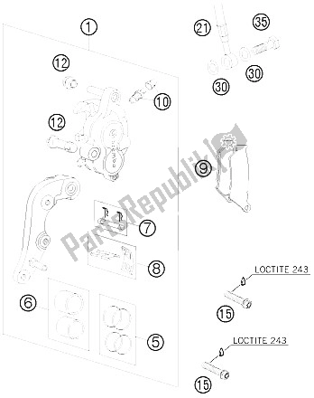 Tutte le parti per il Pinza Freno Anteriore del KTM 250 XC USA 2009