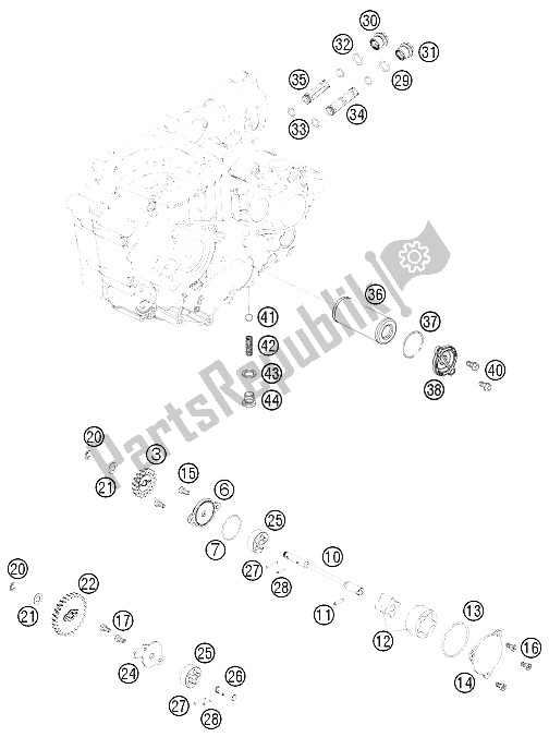 All parts for the Lubricating System of the KTM 450 EXC R Australia United Kingdom 1 2008