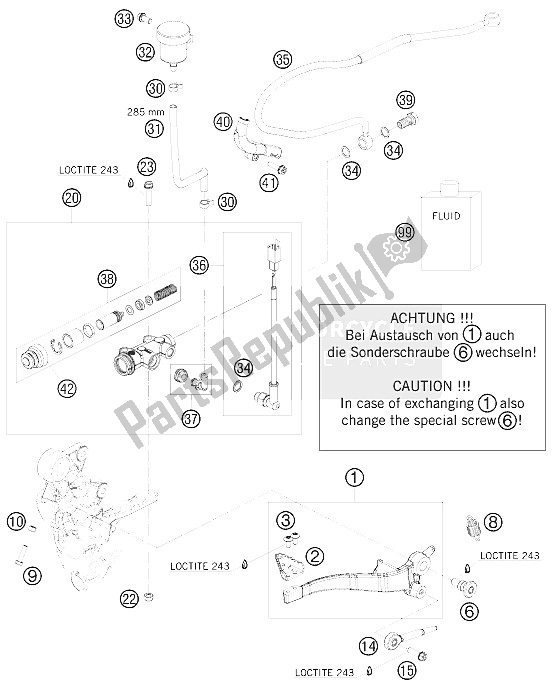 Todas las partes para Control De Freno Trasero de KTM 690 Enduro 08 Europe 2008