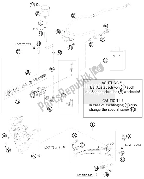 Tutte le parti per il Controllo Del Freno Posteriore del KTM 690 SMC Europe 2008