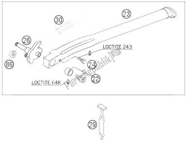 Tutte le parti per il Cavalletto Laterale del KTM 400 XC W USA 2007