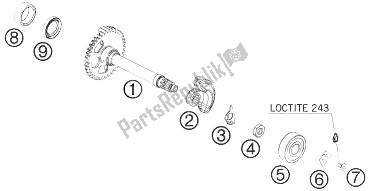 All parts for the Balancer Shaft of the KTM 530 EXC USA 2010