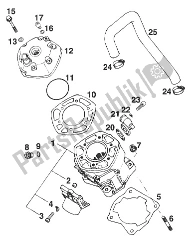 Wszystkie części do Cylinder 125 '95 KTM 125 EXC M O USA 1997