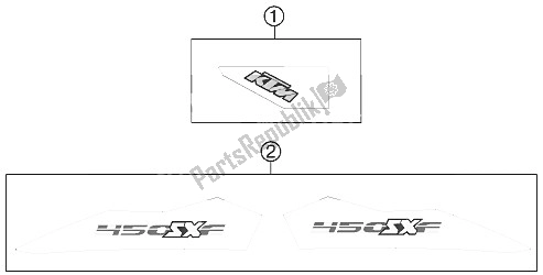 All parts for the Decal of the KTM 450 SX F Europe 2011