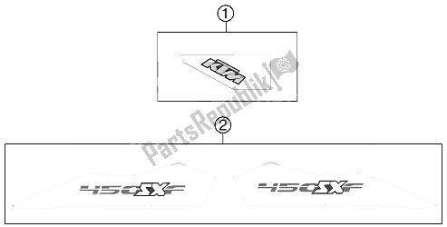 Alle onderdelen voor de Sticker van de KTM 450 SX F USA 2011