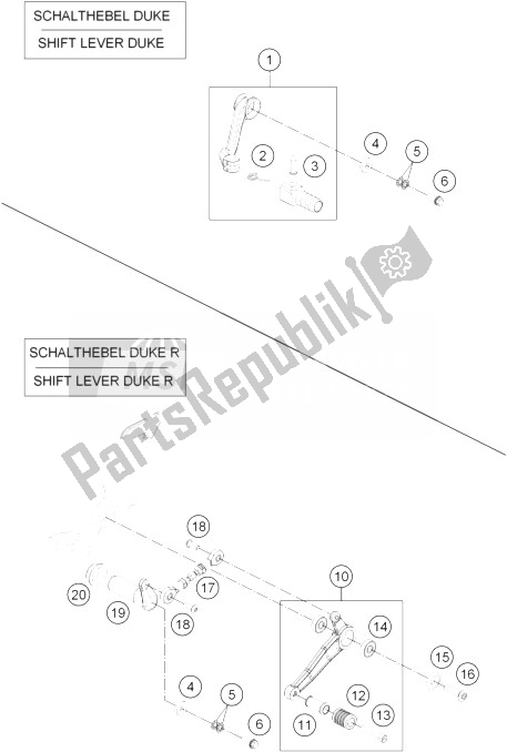 Alle onderdelen voor de Schakelhendel van de KTM 690 Duke Black ABS Europe 2013