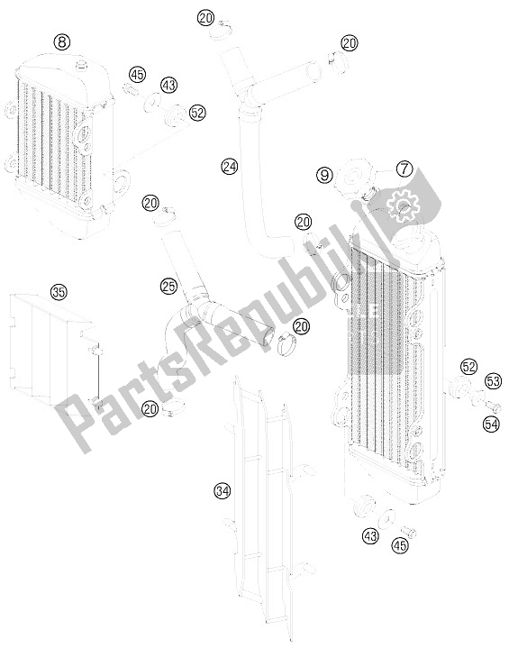 Toutes les pièces pour le Système De Refroidissement du KTM 105 XC USA 2008