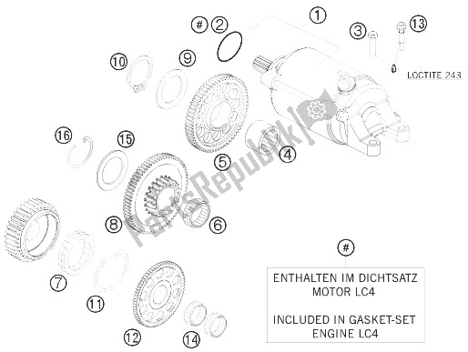 All parts for the Electric Starter of the KTM 690 Duke R Europe 2010