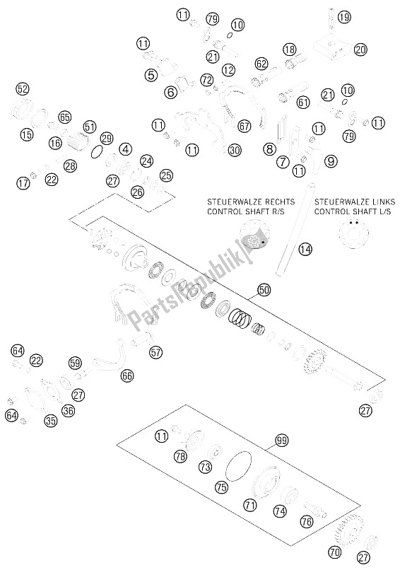 Toutes les pièces pour le Contrôle D'échappement du KTM 200 EXC Europe 2015