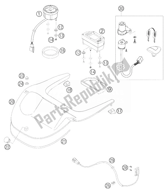 Tutte le parti per il Tachimetro del KTM 640 Adventure USA 2007