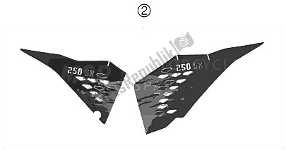 All parts for the Decal of the KTM 250 SX Europe 2008