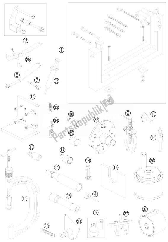 All parts for the Special Tools of the KTM 400 XC W USA 2010