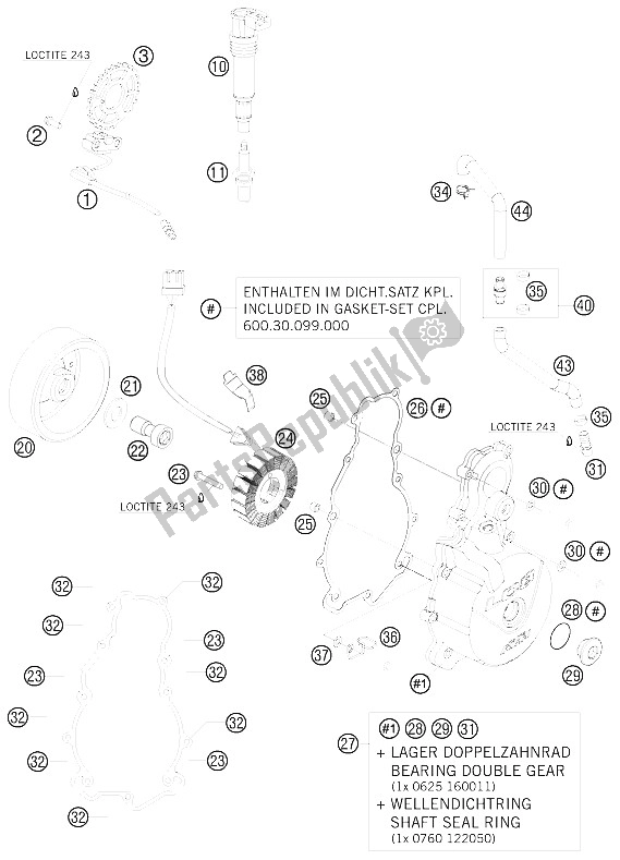 Alle onderdelen voor de Ontbrandingssysteem van de KTM 990 Adventure R France 2009