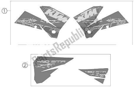 All parts for the Decal of the KTM 450 SMR Europe 2006