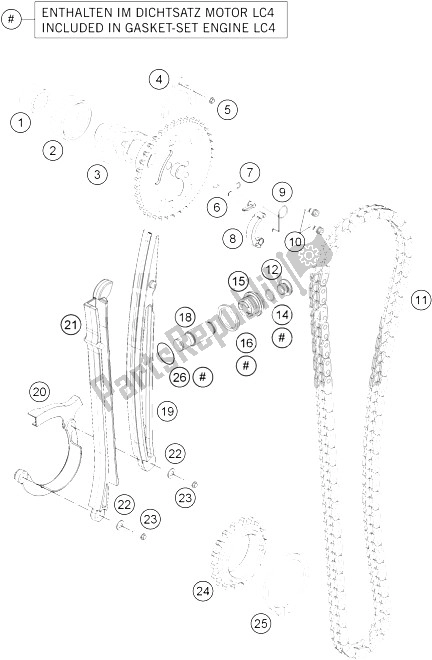 Toutes les pièces pour le Commande De Synchronisation du KTM 690 Duke R ABS Europe 2015