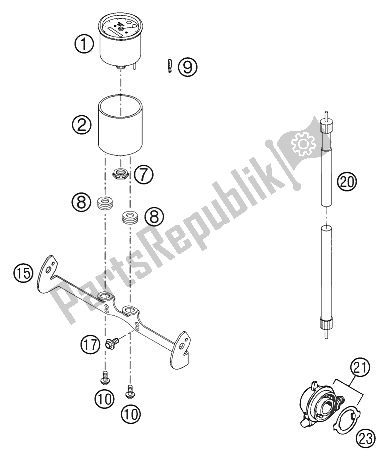 Todas las partes para Velocímetro 125-380 Exc 2000 de KTM 125 EXC Australia 2001