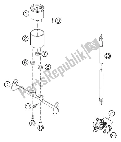 Toutes les pièces pour le Compteur 125-380 Exc 2000 du KTM 125 SX USA 2000