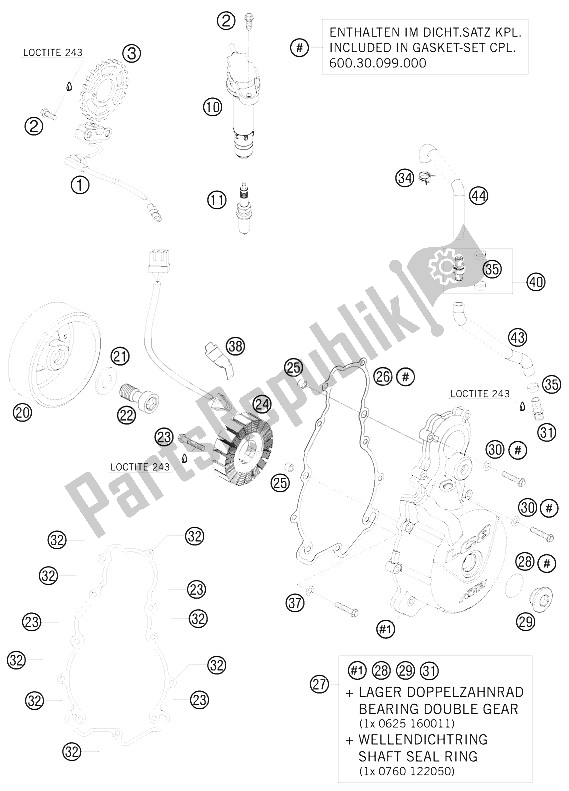 Tutte le parti per il Sistema Di Accensione del KTM 990 Super Duke R USA 2008