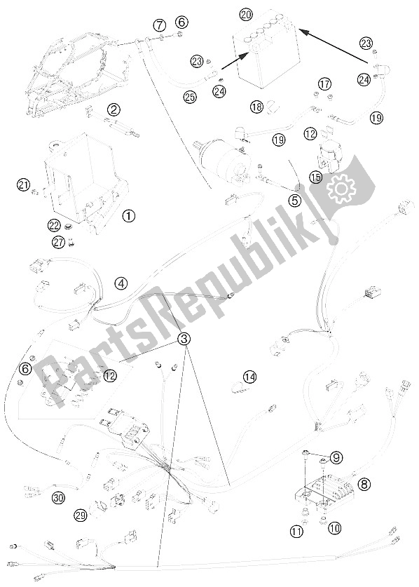 All parts for the Wiring Harness of the KTM 525 XC ATV Europe 2011