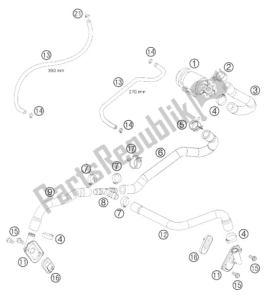 All parts for the Sas Lc8 of the KTM 950 Adventure Orange Australia United Kingdom 2005