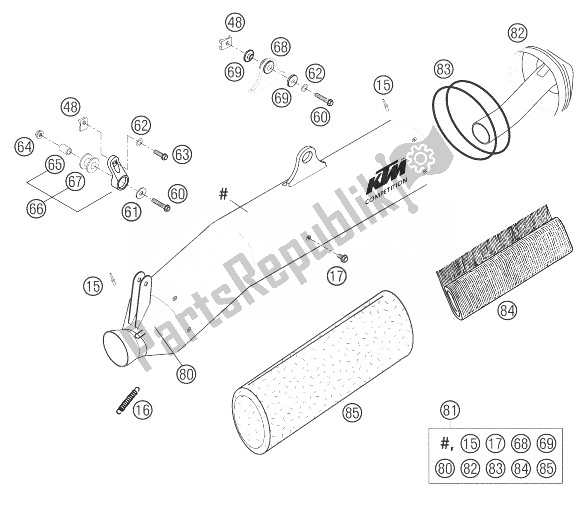 All parts for the Main Silencer 625 Sxc Eu of the KTM 625 SXC Europe 2003