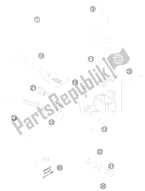 Toutes les pièces pour le Cylindre De Frein à Main du KTM 950 Super Enduro R Europe 2008 Toutes les pièces pour le Cylindre De Frein à Main du KTM 950 Super Enduro R Europe 2008
