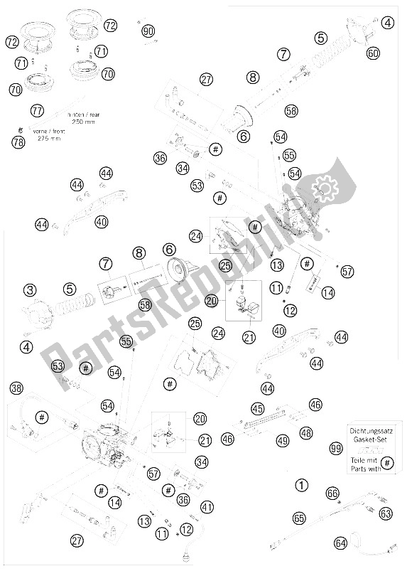 Tutte le parti per il Carburatore del KTM 950 Supermoto R Australia United Kingdom 2008