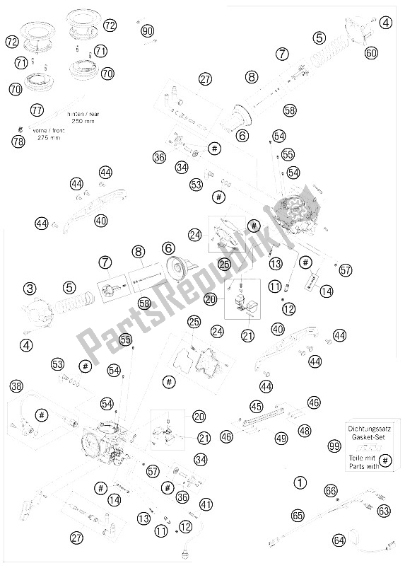 Toutes les pièces pour le Carburateur du KTM 950 Supermoto R Europe 2008